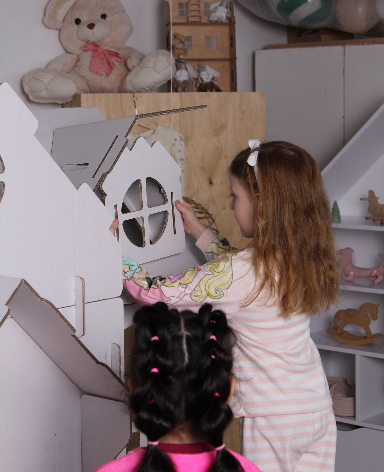 Kids Spacious Cardboard Playhouse