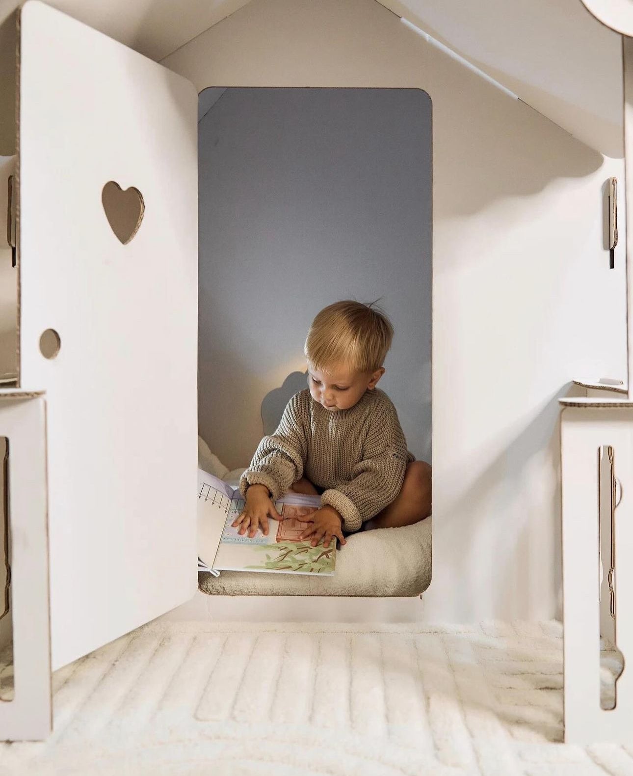 Kids Cardboard Playhouse with  Poarch